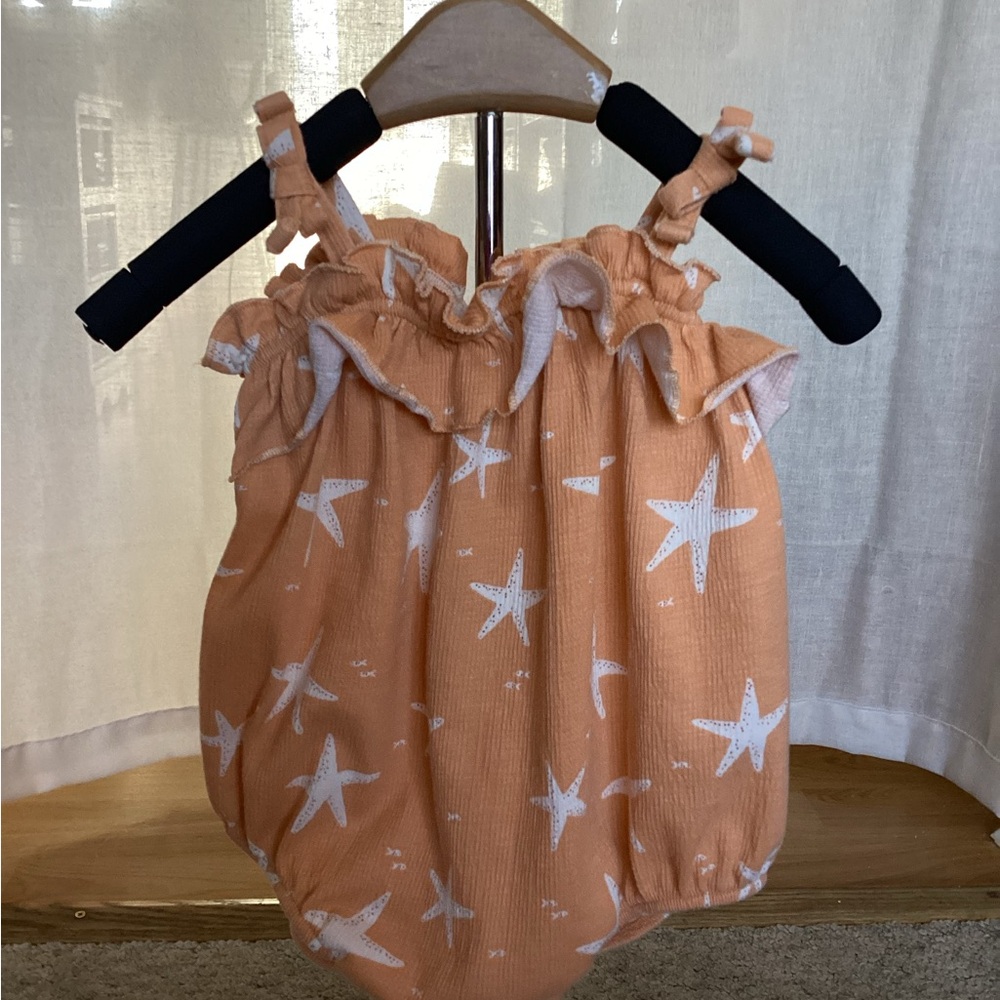 Orange Starfish Kids Romper